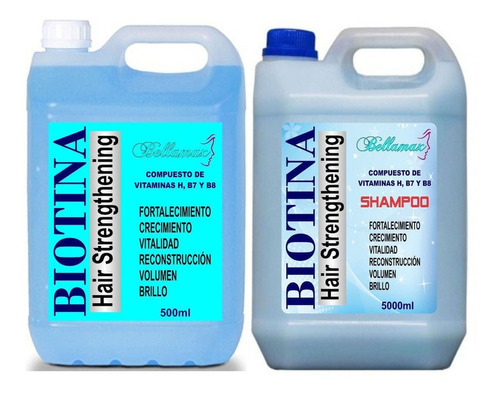 Biotina Capilar Bellamax Loción + Shampoo - 2 Bidones Total