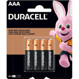 Pilha Alcalina Aaa Palito Duracell Com 4 Unidades