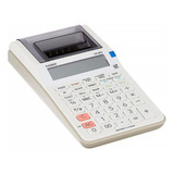 Calculadora Básica Blanca Casio Hr-8rc Con Bobina De Impresora Blanca