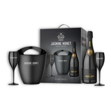 Kit Jasmine Monet Black Champagne 750ml + Frapera + 2 Copas