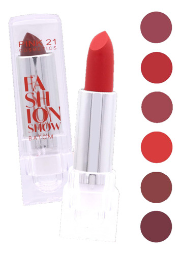 6 Batom Matte Fashion Show Cs4174b - Kit Pink21 Atacado Sj