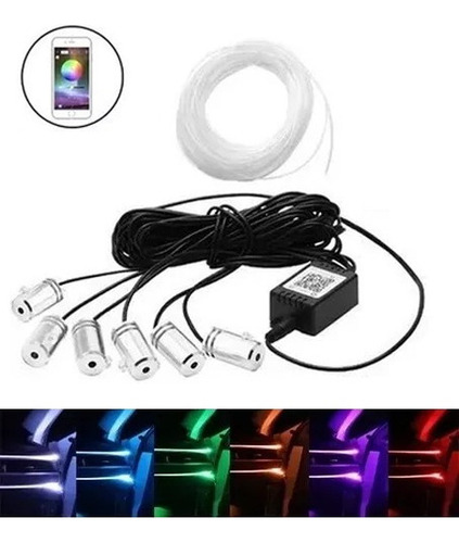 Luz Interior Del Coche Tira De Led 5in1 6m Rgb App Control