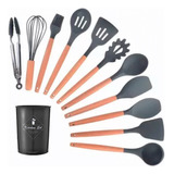 Set De Utensilios Cocina Silicona X 11 Piezas Con Contenedor