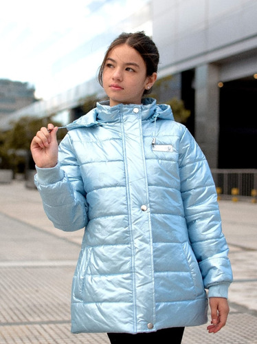 Campera Nena Tampado Puffer Niña 100% Impermeable Con Polar