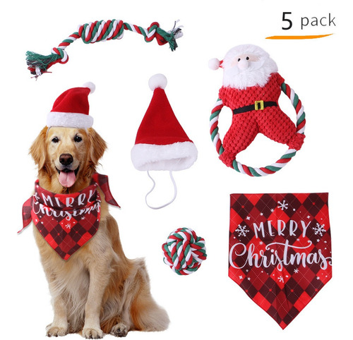 Kit De Natal Pet Chapéu De Toalha Triangular