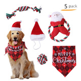 Kit De Natal Pet Chapéu De Toalha Triangular