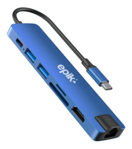 Adaptador Hub Usb C Hdmi Rj45 Lector Tarjetas Multipuertos 