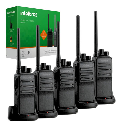 Kit 5 Rádio Comunicador Rc3002 Walktalkie Promoção + Nf 