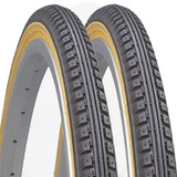 Par Pneu De Bike Ceci 26x1.3/8 Kenda 37-590 Faixa Amarela Cor Preto/amarelo