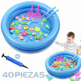 Juguete De Juego De Pesca Piscina Para Niños Pequeños 40pz 