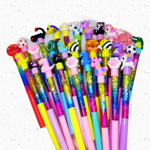 Bolígrafos Glitter Surtidos Kawaii 12 Pz Pluma Surtida:3