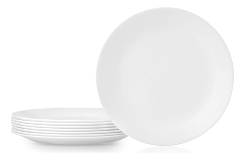 Corelle Vitrelle Juego De Platos Llanos De 8 Piezas, Vidrio 