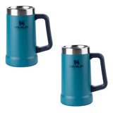 Kit Stanley 2 Canecas Térmicas De Cerveja Em Aço Inox 709ml