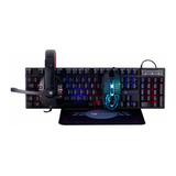 Combo Kit Mouse Teclado Audifono Mousepad Gamer X-lizzard