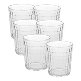 Set X6 Vasos Vidrio Diamante 250 Cc  Agua Jugo Durax