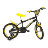 Bicicleta Infantil Rharu Aro 16 Morcego Roda Al Pto Amarelo