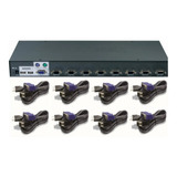 Switch Kvm 8 Puertos Trendnet Tk-803r Usb + 8 Cables 1.8mts