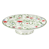 Home&co Delicata Prato Bolo 26cm Bonechina Verde Com Pé