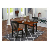 Juego De Mesa De Comedor East West Furniture, Madera, Negro.