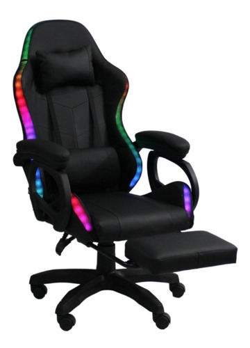 Silla De Escritorio Mobinho Sill9 Gamer Ergonómica  Negra Con Tapizado De Cuero Sintético