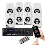 Kit Receiver Bluetooth Rc7000 + 8 Caixas Som Ambiente Cxb40