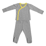 Calvin Klein Pijama Para Bebé 0-3 Meses Gris Dos Piezas