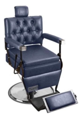 Cadeira Para Salão De Beleza Barbeiro Reclinável Barbearia Cor Azul Facto