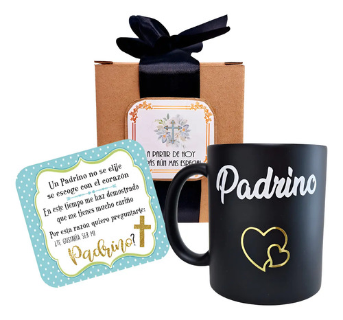 Estuche Regalo Padrino, Quieres Ser Mi Padrino Taza Artesana | MercadoLibre