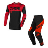 Traje Oneal Racewear Motocross Enduro Negro/rojo