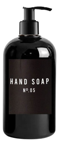 Botella Dispensadora Plástica Negra Etiqueta Hand Soap 500ml