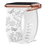 Correa Con Grabado Floral Para Apple Watch Pulsera De 44mm