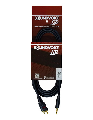 Cabo Áudio P2 1,8m X 2 Rca Cs-13m Soundvoice Lite