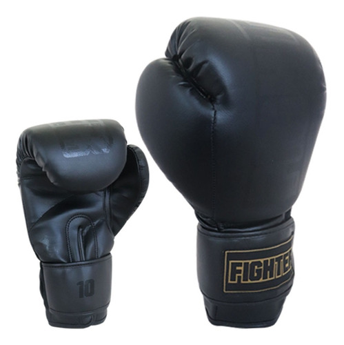 Guantes De Box Voit  Fighter  Entrenamiento Color Negro