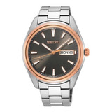 Reloj Seiko Discover More Classic Sapphire Sur344p1 Original Color De La Malla Plateado Color Del Bisel Rosé Color Del Fondo Gris Oscuro