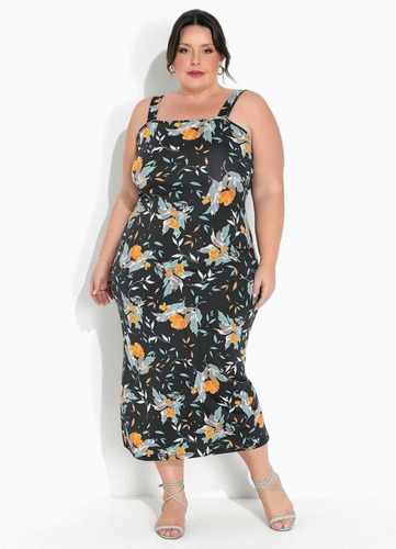 Vestido Feminino Tubinho Midi Plus Size Muito Barato