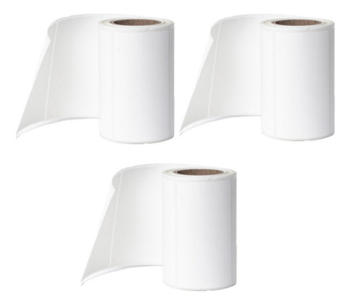 3 Rolos Papel Etiqueta 50x30 P/ Mini Impressora Térmica