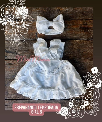 Conjunto Vestido Y Vincha Brodery Beba