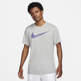 Playera De Fitness Para Hombre Nike Dri-fit Swoosh Gris 