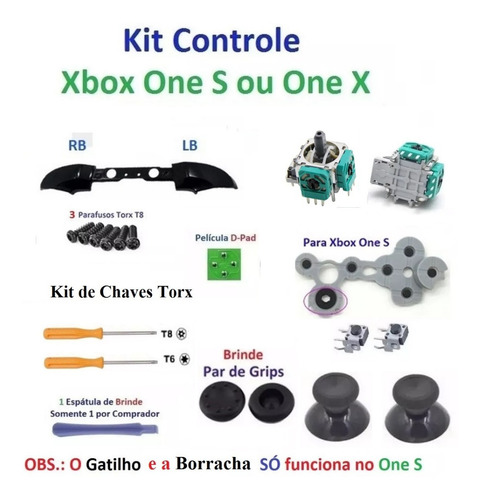 Kit Reparo Controle Xbox One S (slim) Ou Xbox One X - Sk-049