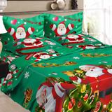 Conjunto De Cama De Papai Noel De Poliéster Impresso Em 3d