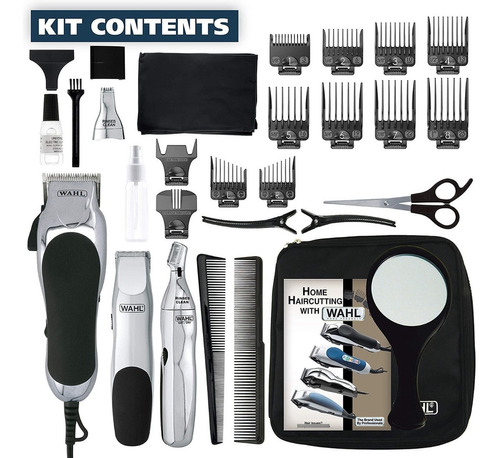 14 Kit Maquina Cortar Cabello Wahl Deluxe 29pz Trimmer Nasal