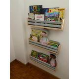 Kit 3 Prateleira Livro Infantil Montessori Frente Dupla 90cm