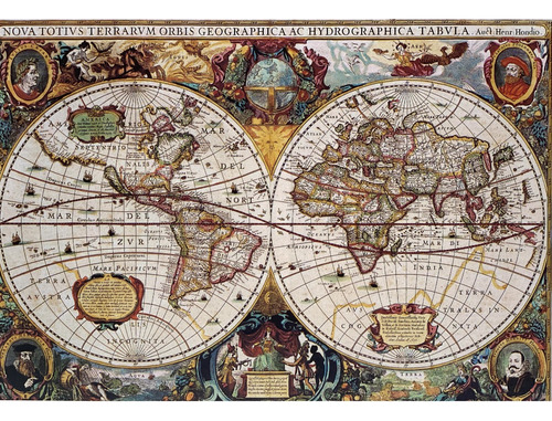 Rompecabezas 1000 Piezas Mapa Antiguo Del Mundo!