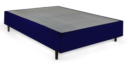 Base Para Cama Box Casal Guldi (39x138x188) Azul E Cinza