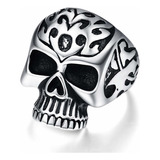 Anillo De Calavera Para Hombre Plata+anillos Goticos P