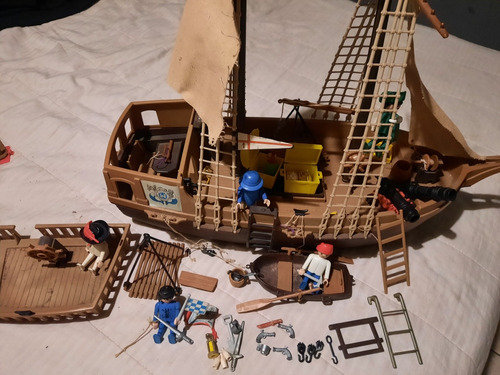  Barco Pirata Playmobil Retro Años 80 Completo