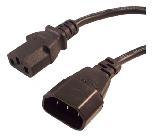 Cable De Poder Para Pc Y Ups Extension 1,8m Conector C13 C14