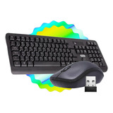 Kit Teclado E Mouse Sem Fio Wireless 2.4ghz Game Notebook