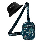 Kit Chapeu Bucket + Shoulder Bag Mini Pochete Floral Masculi