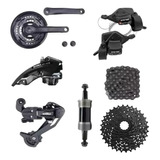 Kit Relação 24v Passador Câmbios Cassete K7 8v Pedivela Bike